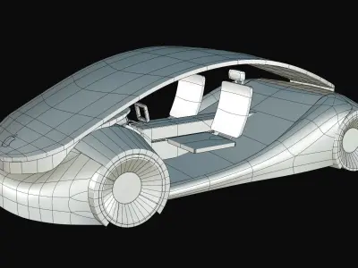 Apple futuristic electric car 3D model