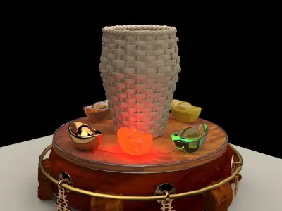 Chinese weaver basket 3D model