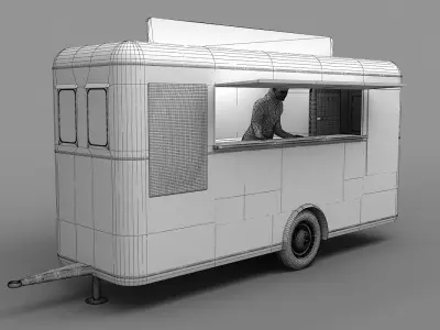 Mobile Refreshment Cart 1960 3D model