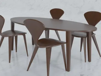 cherner oval table Low-poly 3D model