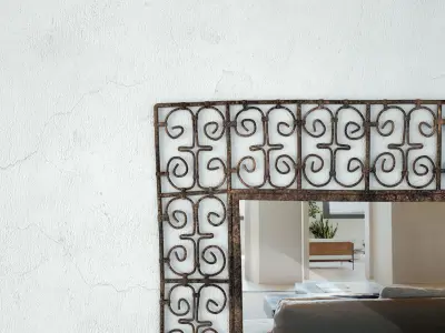 Iron Work Scroll Mirror 3D model