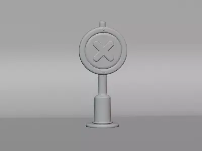 No parking Sign Board Low-poly 3D model