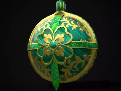 Ornate Golden Ornament Low-poly 3D model