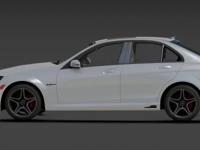 Mercedes AMG C63 Low-poly 3D model
