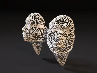 Womans face 3D print model