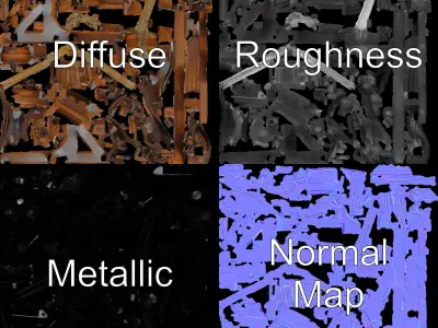 Medieval Catapult Model Pack for Historical Scenes Low-poly 3D model