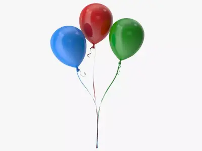Colorful Balloons Low-poly 3D model