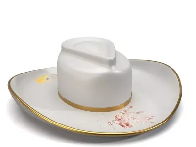 Hat 22 K Gold Western Ranching Decor 2 3D model