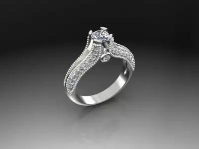  Engagement ring N - 196 3D print model