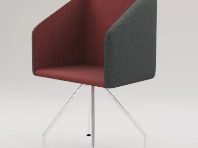 Box Swivel Armchair 3D model