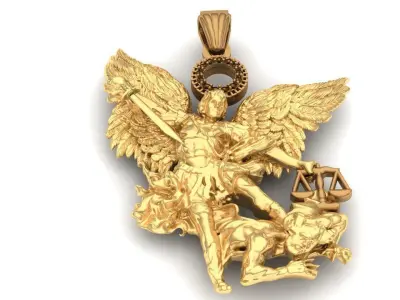 Dije de arcangel San miguel Saint Miguel Archangel Charm  3D print model