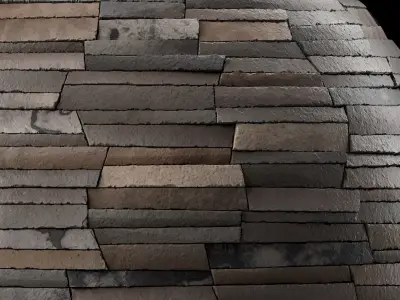 Stone Wall Materials 105- Multi Color Stone Wall- Sbsar Seamless Texture