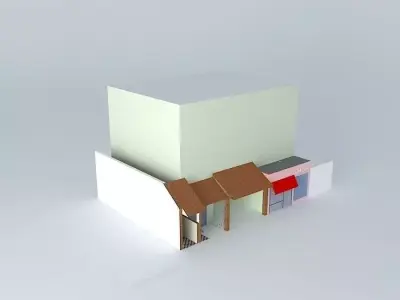 Restaurant and store exterior Free 3D model