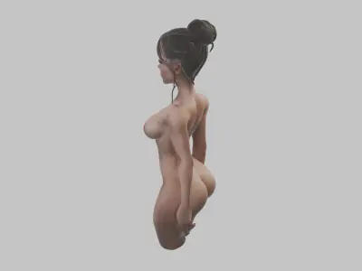 Pornstar Girl beautiful Naked Woman Free low-poly 3D model