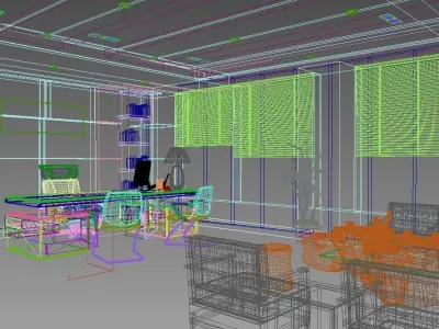 Chinese Style CEO Office 3D model