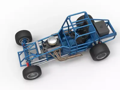 Vintage Dirt Modified stock car Base Scale 1 to 25 3D print model