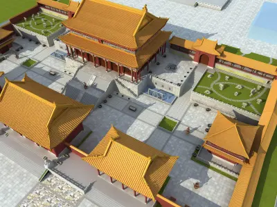 China temples church Historical sites palace 3D model buy