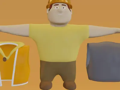 engineer Low-poly 3D model