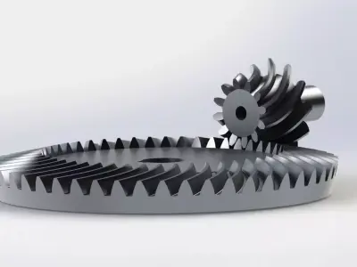 Spiral Bevel Gear - RATIO 4 TEETH 12 48 3D print model