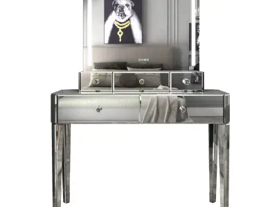Carmehome dressing table and mirror 3D model