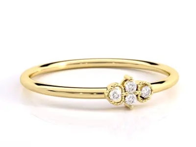 Art Deco Diamond Wedding Band 3D print model