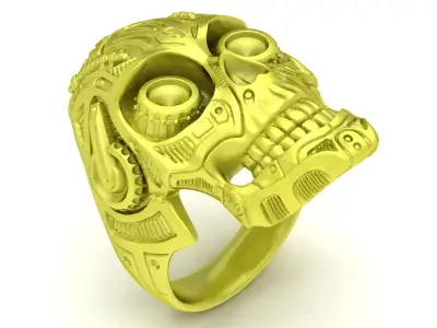 Luxury Skull Mens Ring  4057 3D print model
