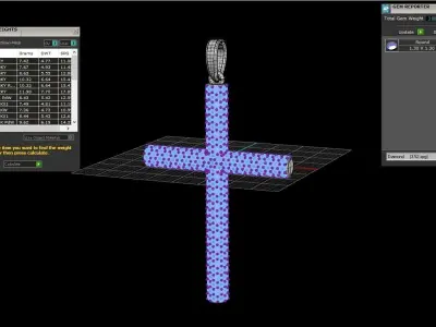 Cross with gems model 568 3D print model