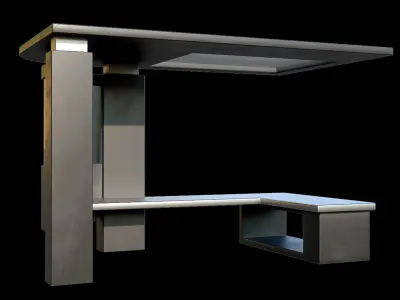 Game Ready Bus Stop 25 Low-poly 3D model