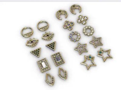 Aretes -Topitos para dama paquete de 10 -v- 3D print model