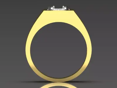 Man single-stone ring with a modern design mr0242 3D print model