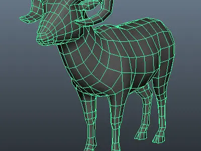 Low Poly Ram sheep Low-poly 3D model