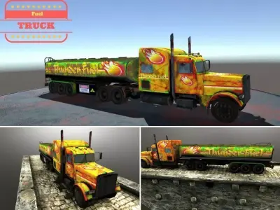 Fuel Truck Low-poly 3D model
