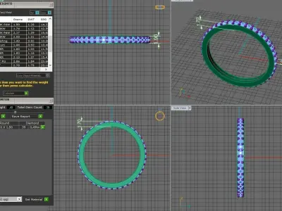 1 row diamond eternity ring with stones 3D print model