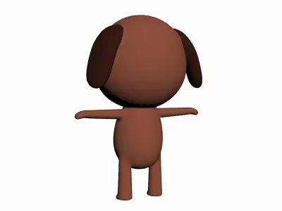 Cartoon Dog Character Low-poly 3D model