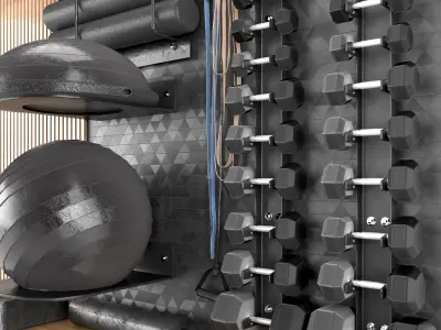 Home Gym Decoration Fitness Set 50 Low-poly 3D model