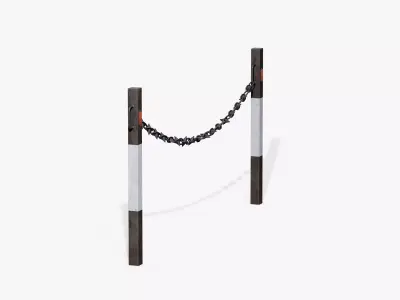 Chain Barrier D Low-poly 3D model