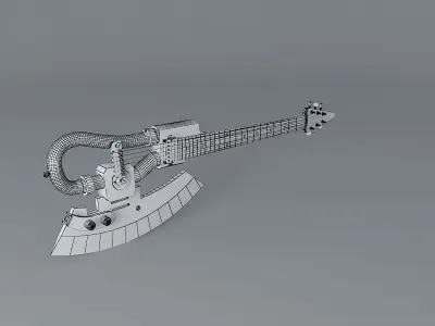 Futuristic Axe guitar Free 3D model
