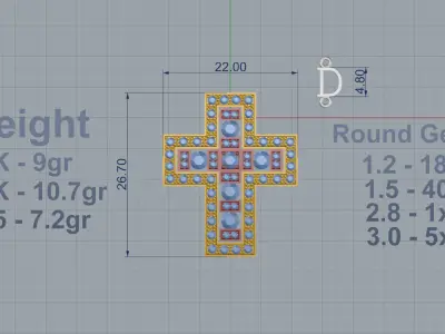 Cross Pendant 3D print model get