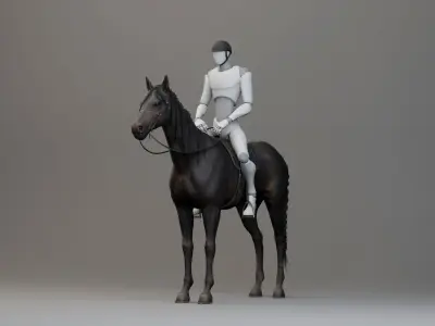 Classic Horse - English Type Low-poly 3D model