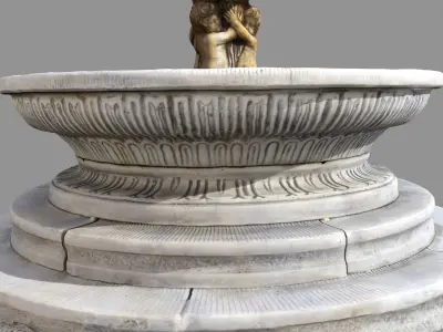 ancient old Italian fountain Low-poly 3D model
