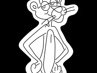 Pink Panther Neon Sign 3D model purchase