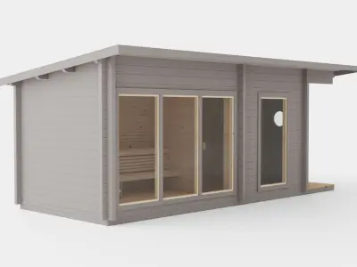 Sauna Dark Grey Low-poly 3D model