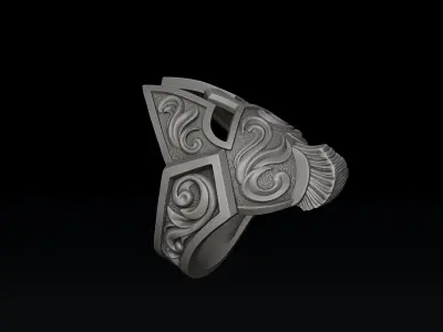 Warrior Helmet Ring v3 3D print model