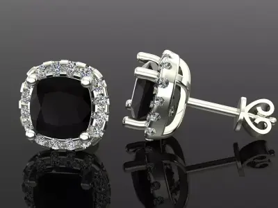 Women Diamond Earrings 3D print model 109