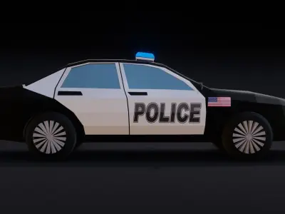 low poly police car  Low-poly 3D model