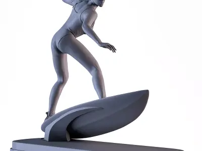 Woman Surf 3D print model