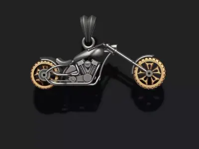 Motorcycle chopper pendant 3d 3D print model