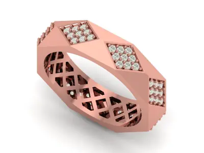 Band Ring 3D print model 2