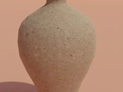 Textured 3 Ash Sand Vase Low-poly 3D model