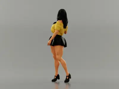 Pretty Attention Girl 3D print model